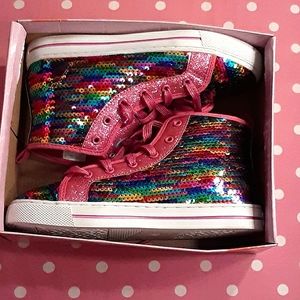🌈 Girls' Jojo Siwa Rainbow Sequin High Top Shoes